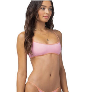 L*Space Pamela Bikini Top in Pink Orange Size Small NWT